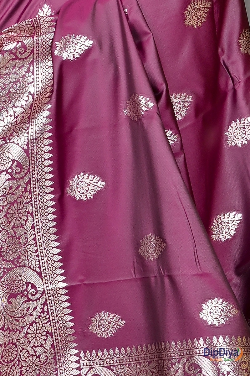 Maroon Cotton Silk Paromal Kathan Saree (489)